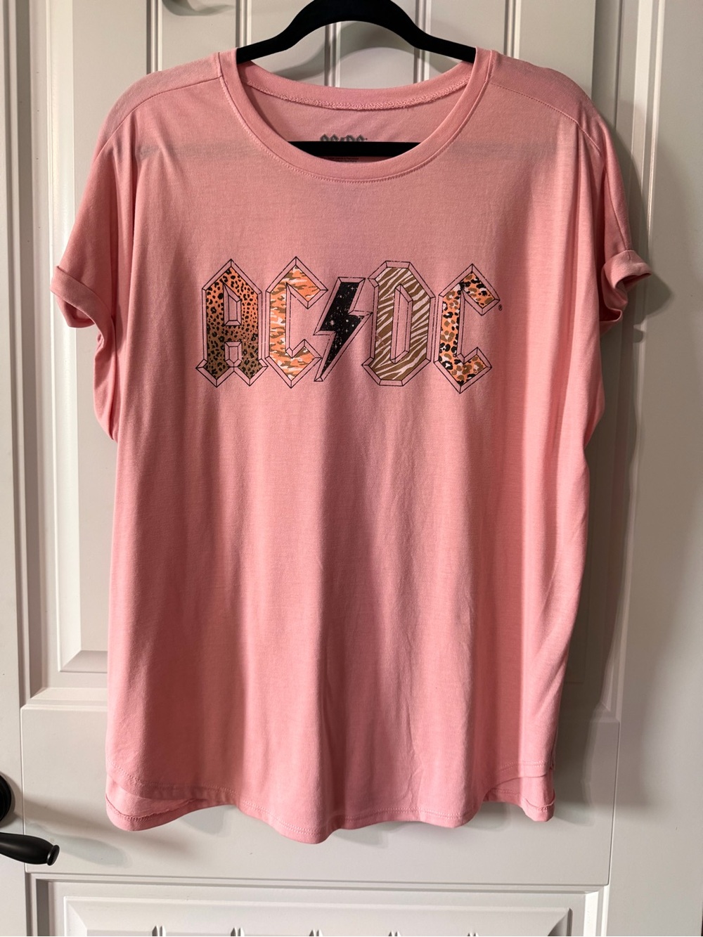 AC/DC Graphic Tee in Pink